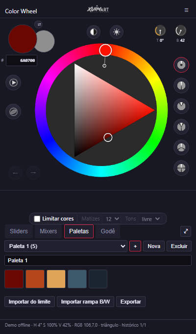 DrawColor saved palettes