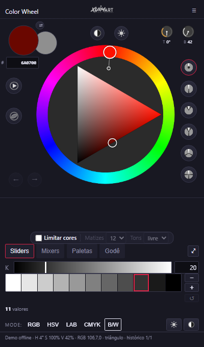 DrawColor B/W value ramp with value groups
